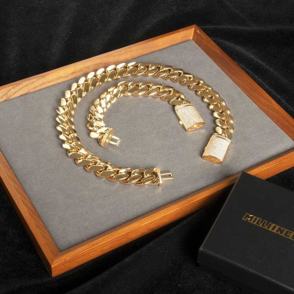 

hip hop 24k gold18mm custom gold cuban chain wholesale gold cuban chain miami chain necklace, Silver