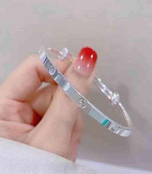 

other bracelets new sterling silver bracelet 9999 kaka square full silver bracelet for girlfriends and students2023575, Golden;silver