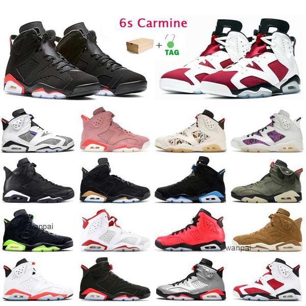 

6s jumpman basketball shoes mens trainers 2021 carmine red infrared hare unc alternate marron oreo outdoor sports sneakers with box