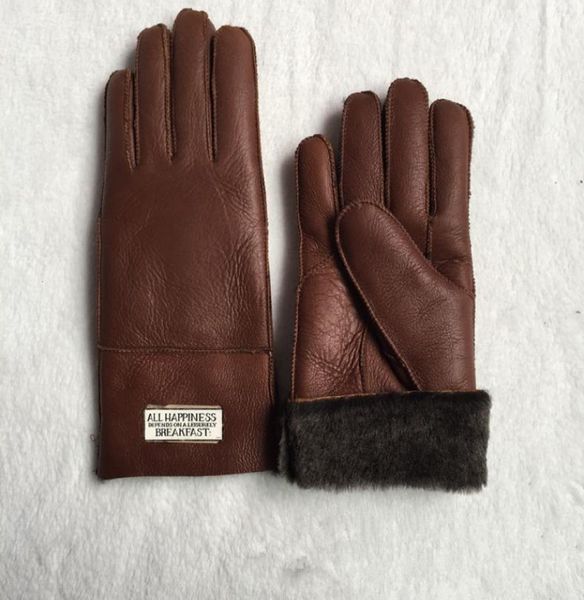 

fashion women sheepskin leather female winter warm fashion windproof antize gloves3050725, Blue;gray