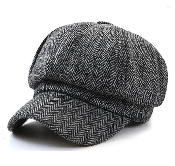 

berets wuaumx 2022 twill sboy cap for men women autumn tweed octagonal hat vintage artist detective hats retro baseball caps chape7259261, Blue;gray