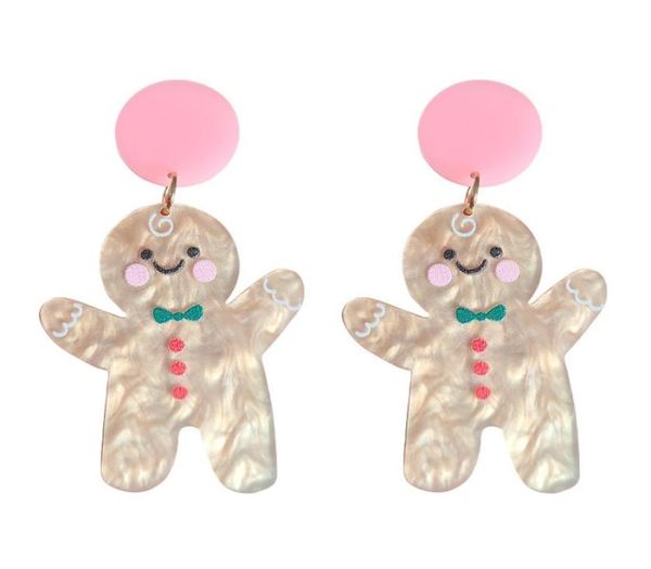 

new christmas gingerbread man drop earring for women trendy jewelry acrylic earrings fashion girl039s cute accessories7372238, Silver