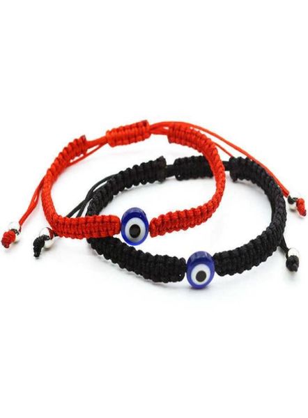 

simple demon eye bracelet turkey blue eyes jewelry nylon rope braided adjustable bracelets for men gothic punk party whole6004482, Black