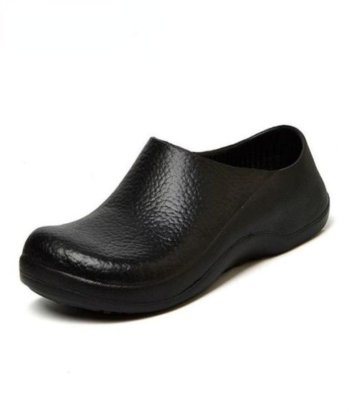 

sandals eva nonslip waterproof oilproof kitchen work shoes for chef master cook el restaurant flat6383651, Black