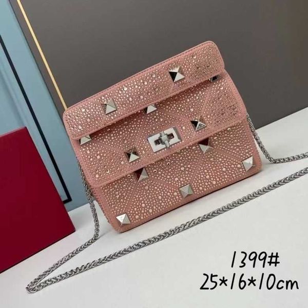 

new luxurys designer handbag shiny bags crystal rivet diamond embedding fashion handheld shoulder crossbody women's chain ocyi