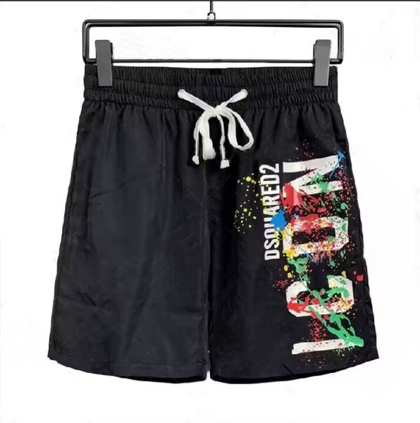 

men's shorts 2023 new beach shorts dsq2 summer men's quick dry belt intranet printed casual quarter pants, White;black