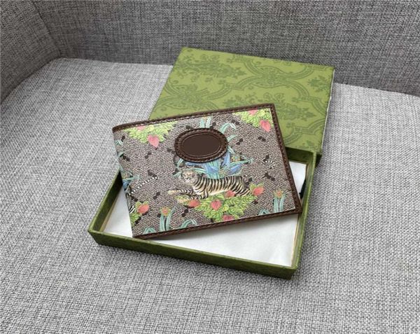 

delicate animal tiger money clips card holder leather wallets small wallet bags leather purses with box9522472, Black