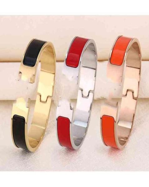 

bangle buy only new buckle classic enamel bracelet plated with 18k rose gold men and women lovers light luxury titanium steel brac3664531, Black