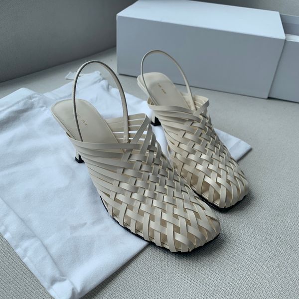 

shoes the women's row woven mule vegetable-tanned leather elegant mule sandal smooth vegetable tanned leather intricately handwoven str, Black