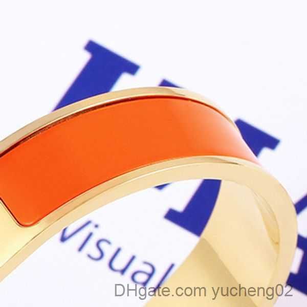 

rainbow enamel gold buckle bangle bracelets 12mm woman cuff fashion designer bracelet jewelry for man women good gift with orange boxx m1, Black