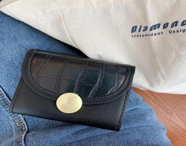 

2021 trend women coin purse small mini bag cute leather card clip luxury money female wallets party dinner bags p028956498, Black