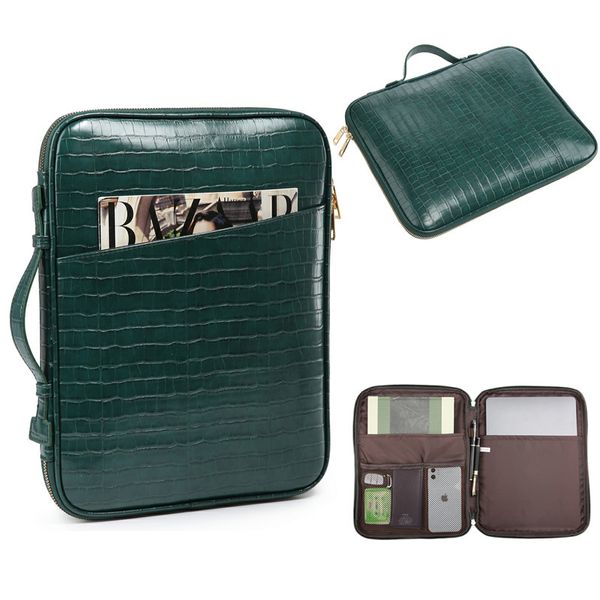 

briefcases est design pattern lapbag leather file for ipad a4 paper document books folder 230506