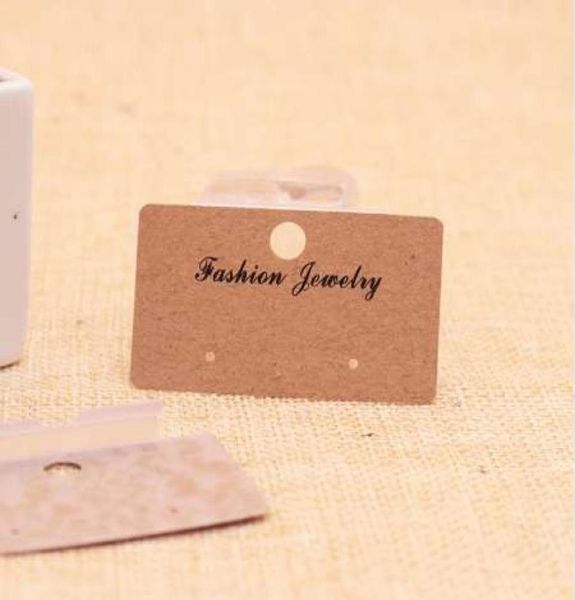 

200pcs 35cm kraft plastic add paper ear studs card hang tag jewelry display earring favor marking garment label tag8066090