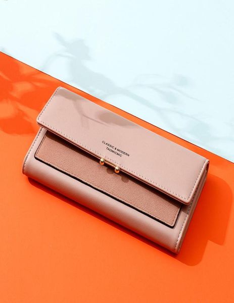 

2020 women long wallets business id cardholder case men pu leather zipper phone pocket purse large capacity clutch8032602, Black