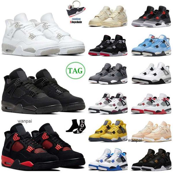 

4 4s basketball shoes men women jumpman 4 red thunder infrared black cat bred university blue sail neon cool grey mens trainers sport