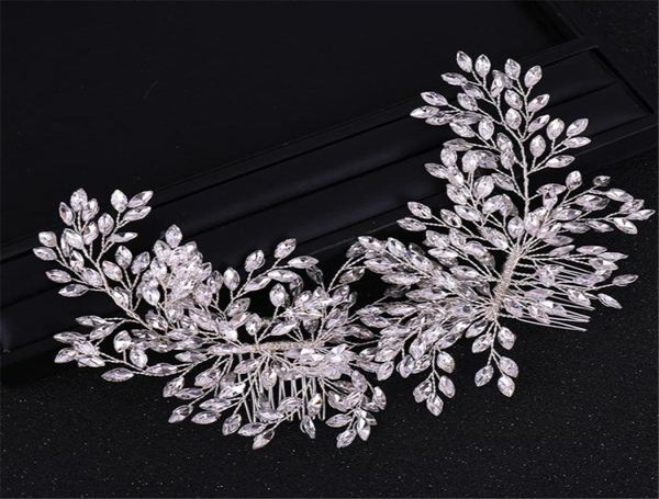 

rose gold wedding hair comb bridal hair clip rhinestone hair accessories headpieceshandmade pearl beaded side comb for brides and8610232, Slivery;golden