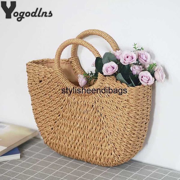 

stylisheendibags shoulder bags summer handmade bags for women beach weaving ladies straw bag wrapped beach bag moon shaped handle handbags t