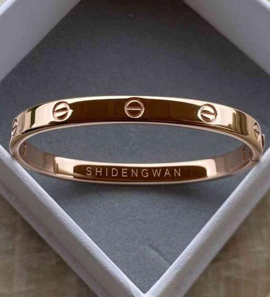 

other bracelets genuine 18k rose gold bracelet non fading lovers lettering men039s and women039s simple fashion ins niche de1685083, Golden;silver