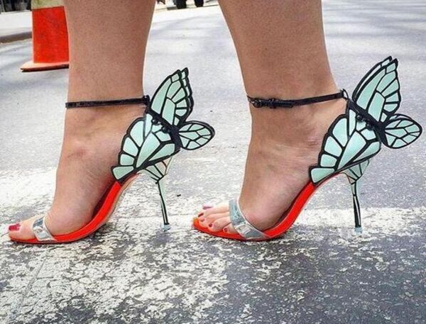 

butterfly wing sandals sophia webster lady pumps stiletto heel evening prom party sandals size euro 35427906357, Black