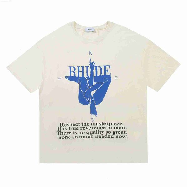 

men t shirt summer mens t-shirts womens rhudes designers for men letter polos embroidery tshirts clothing short sleeved tshirt large tees, White;black