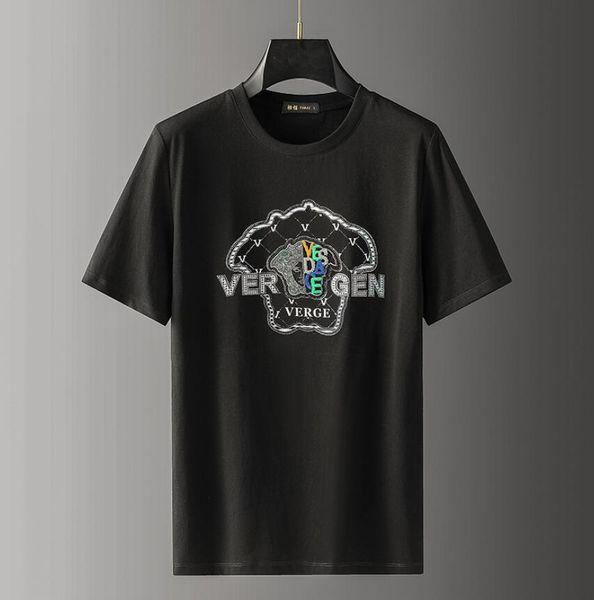 

mens womens designer short sleeved t-shirt, men's trendy brand, large size cool cotton towel embroidered european and american bottom s, White;black