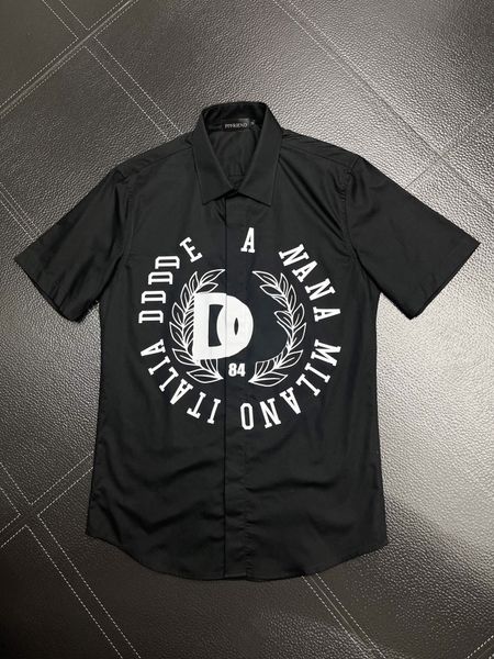 

mens designer shirts brand clothing men shorts sleeve dress shirt hip hop style cotton 10633, White;black