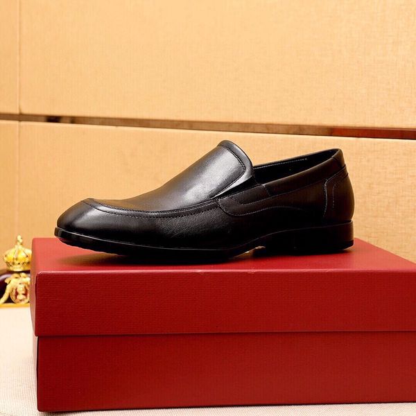 

new 2023 mens designer dress shoes fashion genuine leather loafers men business office work formal brand designer party wedding flats size 3, Black