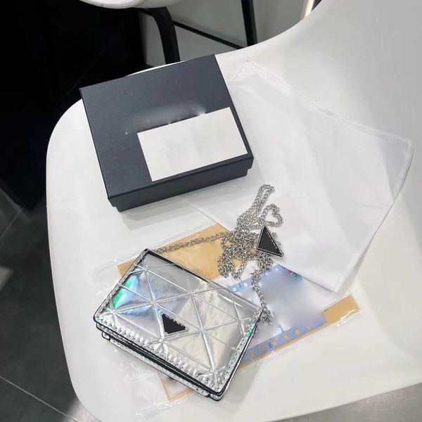 

p mirror surface shoulder bag crossbody bags satchelbags for women metal triangle adjusts chain women purses and handbags original hardware
