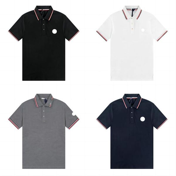 

men's t-shirts summer tee designer mens basic business polos t shirt fashion france monclair brand men's t-shirts embroidered polo, White;black