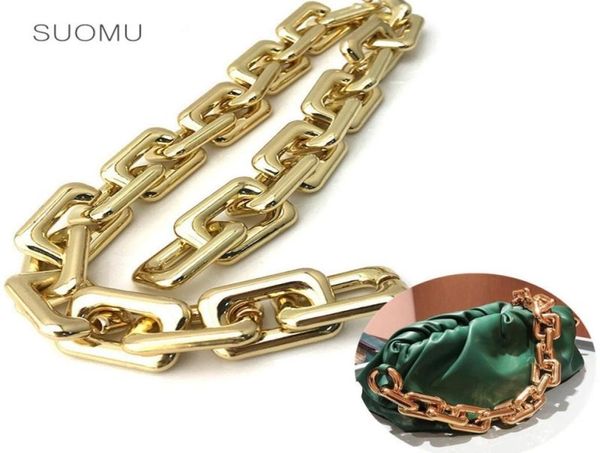 

gold bronze metal thick large big rectangle chains strap acrylic cloud bag handle belt strap accessories hardware 2104146470, Black