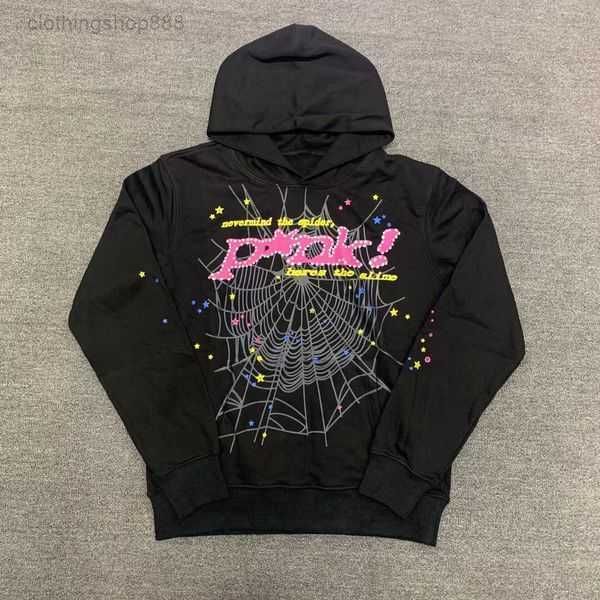 

men's hoodies sweatshirts young thug pullover pink red hoodye pants men quality shoe spiders hoodie web, Black