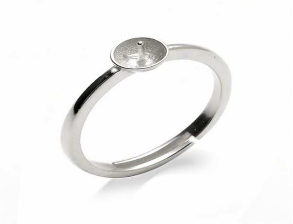 

simple ring jewelry findings sterling silver 925 stamped for diy making pearl ring mount 5 pieces8646841, Slivery;crystal