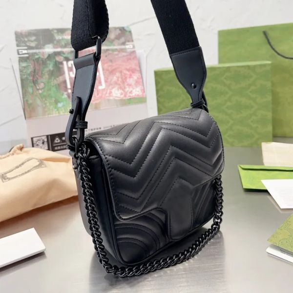 

leather women shoulder bag designer handbag marmont crossbody bag flap quilted bag