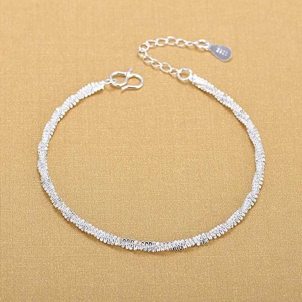 

charm bracelets 925 sterling silver bracelet fashion gift korean silver jewelry small square silver plated bracelet aa230506, Golden;silver