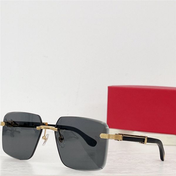 

new fashion design square sunglasses 0365 rimless frame cut lens simple and popular style versatile outdoor uv400 protection glasses, White;black