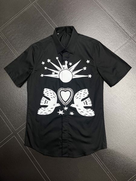 

mens designer shirts brand clothing men shorts sleeve dress shirt hip hop style cotton 10632, White;black