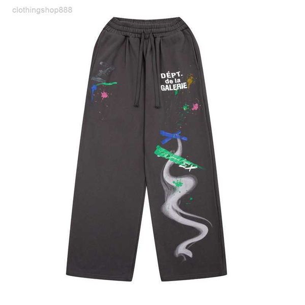 

men's gallery pants fashion hand-painted graffiti ink printed and guard slbk, Black