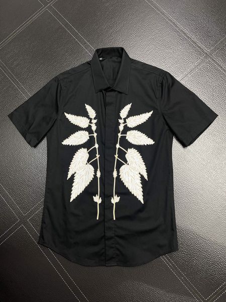 

mens designer shirts brand clothing men shorts sleeve dress shirt hip hop style cotton 10635, White;black