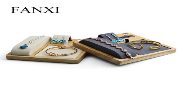 

jewelry pouches bags light wood display stand necklace bracelet earring prop set5928382, Pink;blue