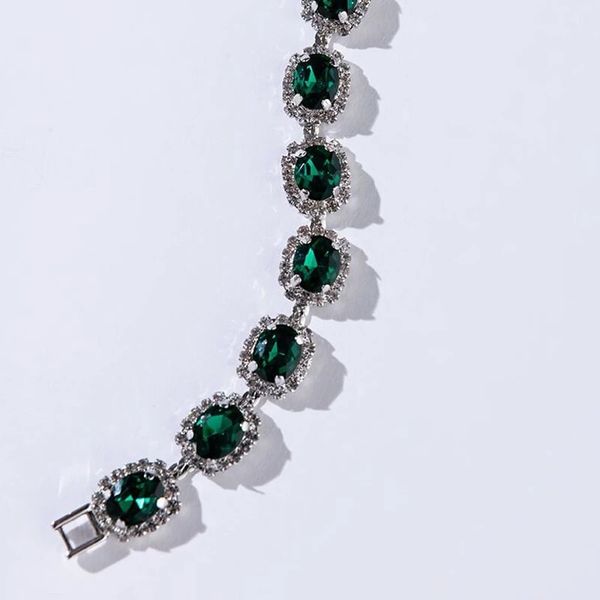 

wedding bracelets selling green rhinestone bracelet fashionable trend full of diamond bracelet cross-border accessories bracelet, Golden;silver