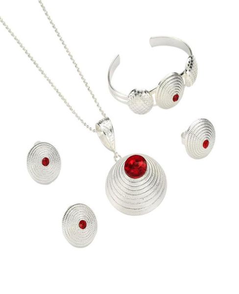 

silver color africa the middle east ethiopia wedding accessories flower earrings ring bangle women jewelry set1464821