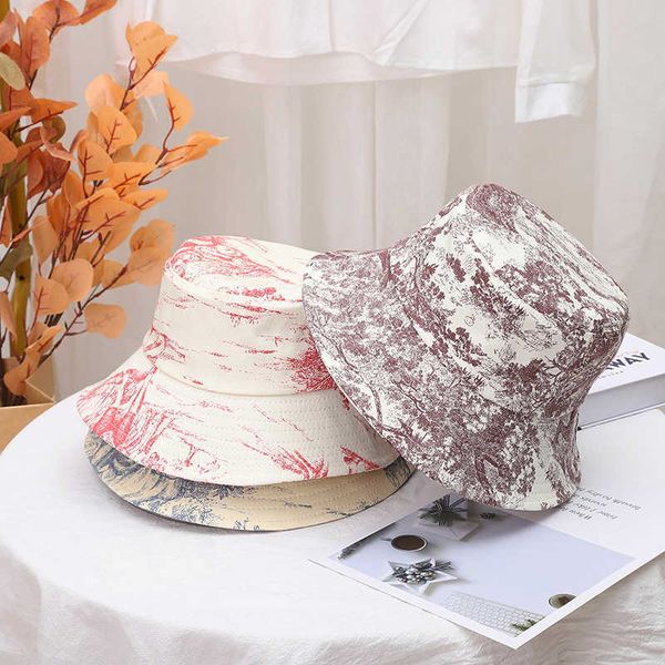 

wide brim hats summer cotton suncreen hats porcelain print bucket hats fisherman caps tie dye pirnted panama gorro j230503, Blue;gray