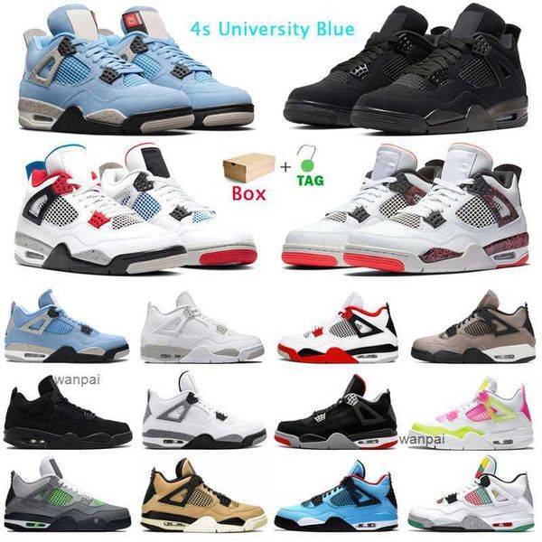 

4s jumpman basketball shoes 4 university blue white oreo fire red taupe haze mushroom black cat mens trainers sport sneakers with box