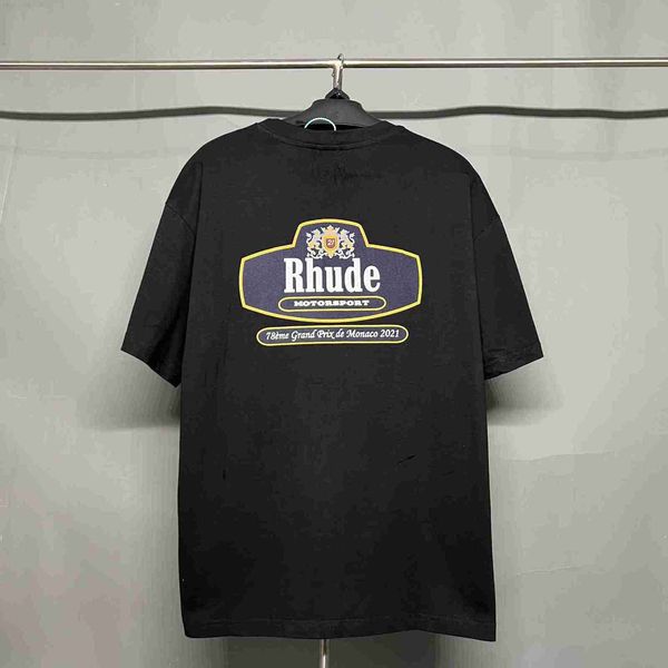 

rhude shirt mens designer classic f1 t graphic tee t- features script ambroidered t- custom-fit vintage cotton short sleeve tee- lpm, White;black