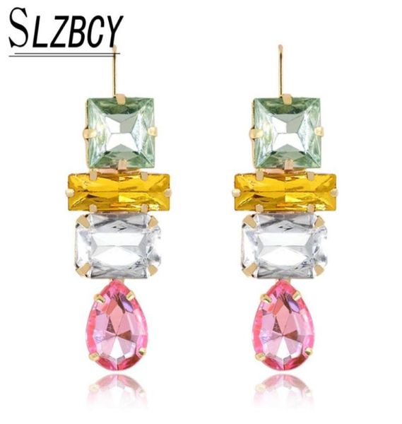 

new fashion tassel crystal drop earrings stitching gold color long dangle earring for women wedding statement jewelry6339561, Silver