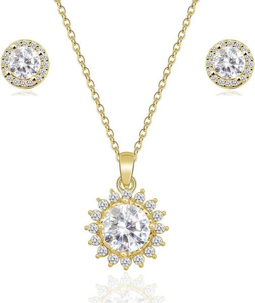 

bridesmaid necklace earrings jewelry set for bridesmaids1 8kg oldp latedrosego ldpl atedsilverpla tedwit hwhi teaaa cub iczir conia1468setsc, Golden;silver