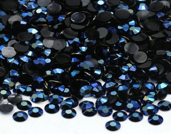 

xulin flat back resin rhinestone whole plated blue colors non fix rhinestones in bulk package for garment decoration1520279, Black