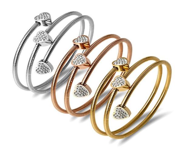 

gold color bangle elastic love white clay diamond bracelet three layer romantic cuff banglesbracelet for women8678737, Black