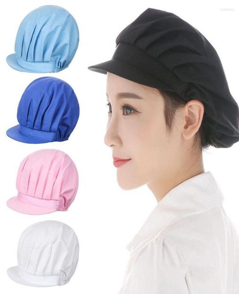 

berets solid work accessories hair nets chef cap bandage adjustable food service wear cook hat3340291, Blue;gray