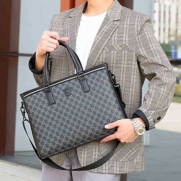 

straight men's horizontal briefcase trend sling shoulder messenger bag business leisure volume can be customized handbags design deals